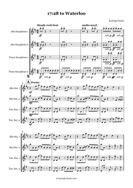 17:28 to Waterloo - Saxophone quartet (AATT)