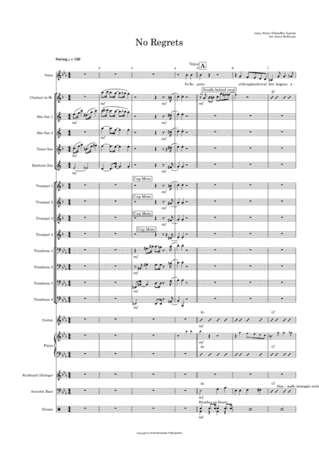 No Regrets (arr. Daryl McKenzie)