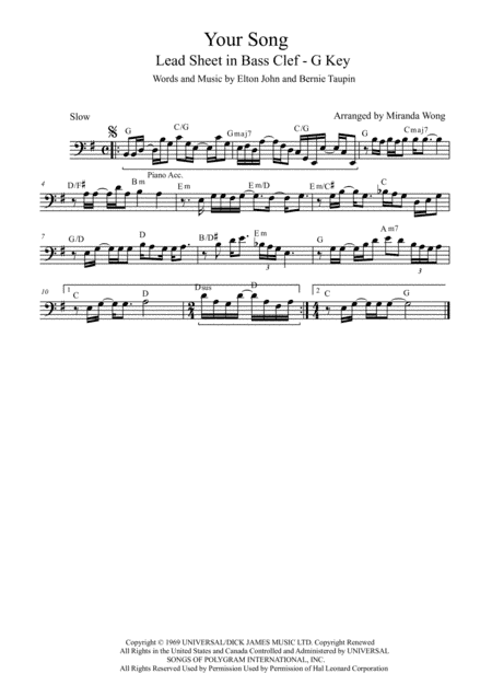 Your Song (arr. Miranda Wong)