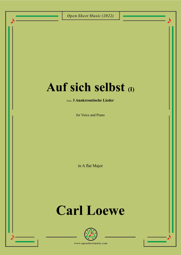 Loewe-Auf sich selbst(I),in A flat Major,from 3 Anakreontische Lieder (arr. OSM Press)