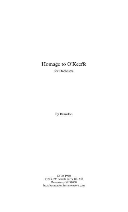 Homage to O'Keeffe for Orchestra