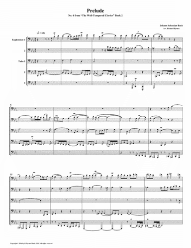 Prelude 04 from Well-Tempered Clavier, Book 2 (Euphonium-Tuba Quintet) (arr. Richard Byrnes)