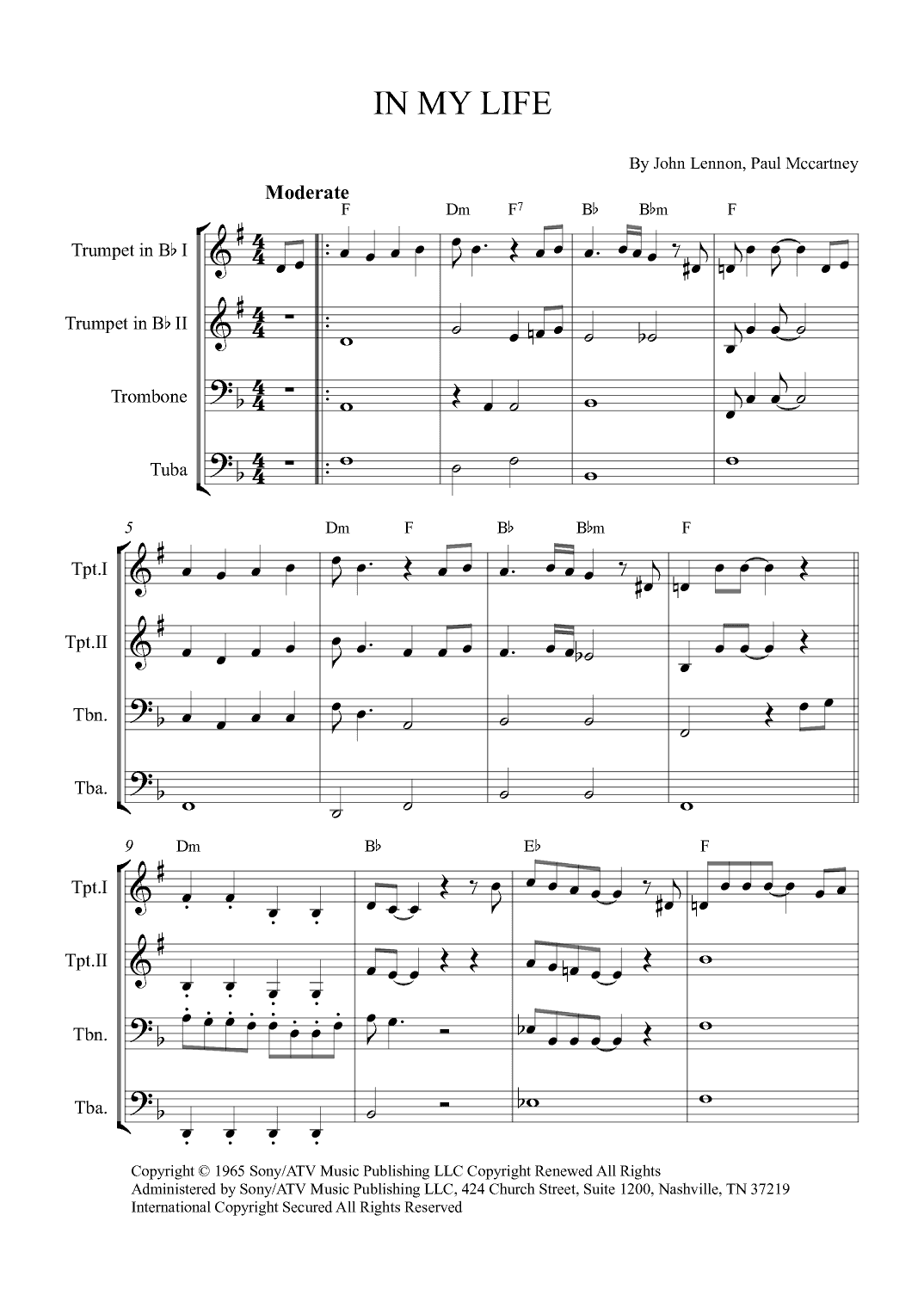 In My Life (arr. Alex Nunes Rodrigues)