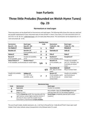 Three little Preludes (founded on Welsh Hymn Tunes) Op. 23 (arr. Ivan Furlanis)