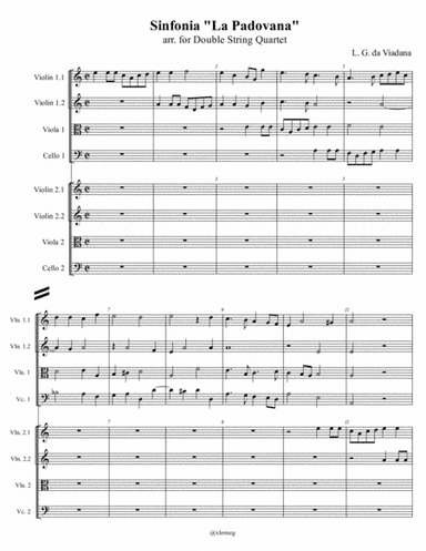 L. G. da Viadana - Sinfonia 'La Padovana' arr. for Double String Quartet (arr. Xlomeg)