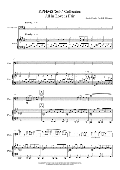 All In Love Is Fair (arr. Kevin P Holdgate)