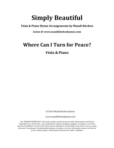 Where Can I Turn for Peace? Viola and Piano Duet (arr. Mandi Kitchen)