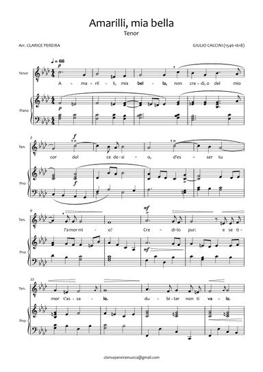 Amarilli, mia bella (arr. Clarice Pereira)