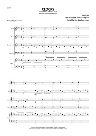 Clocks (arr. Joe Securis)