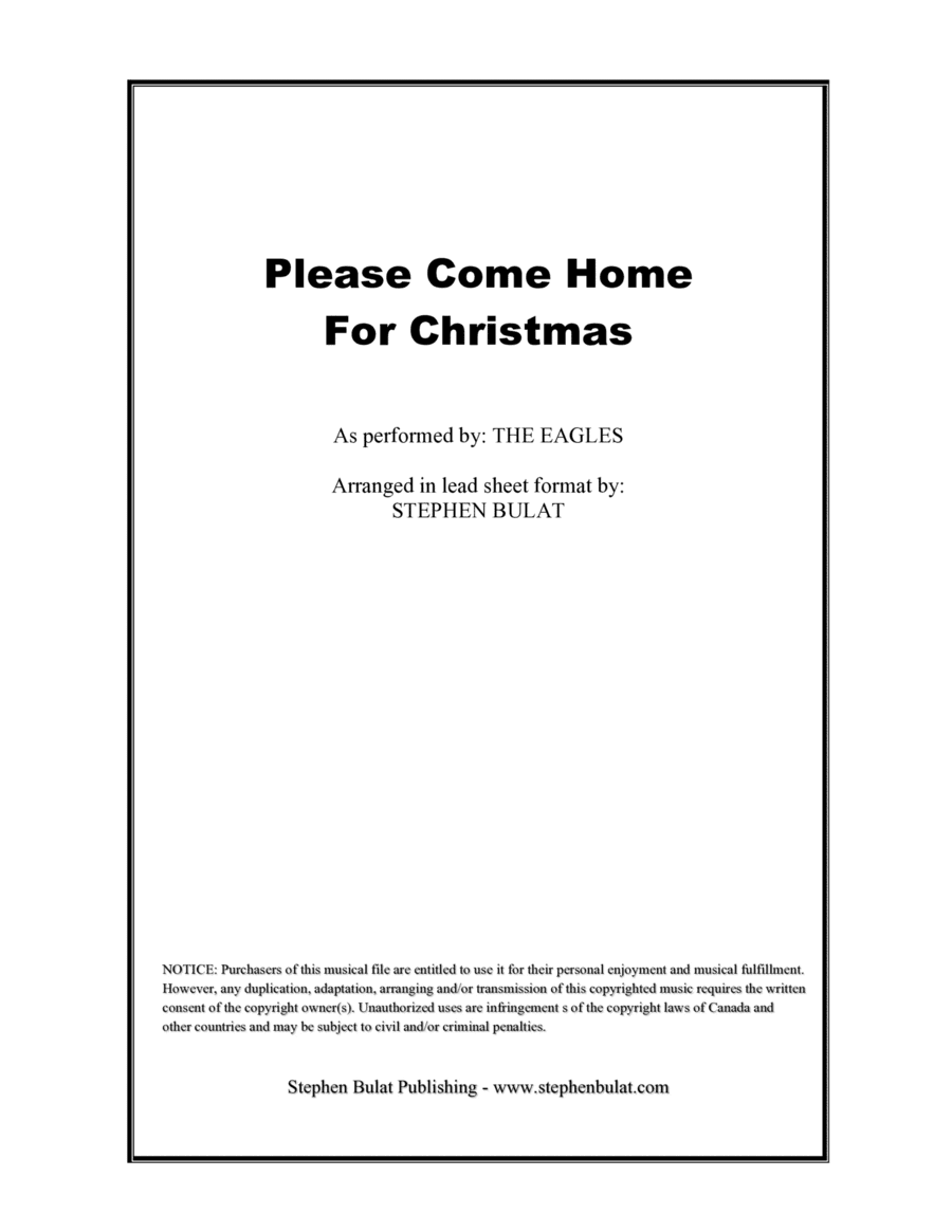 Please Come Home For Christmas (arr. Stehen Bulat)