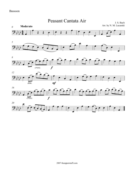 Air from Peasant Cantata (arr. Nick Lacanski)