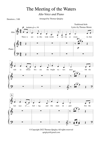 The Meeting of the Waters (arr. Thomas Quigley)