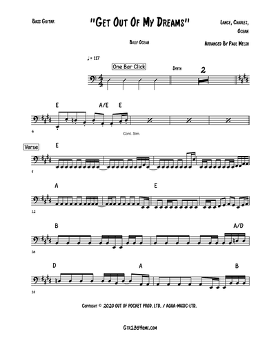 Get Outta My Dreams, Get Into My Car (arr. P Welsh)