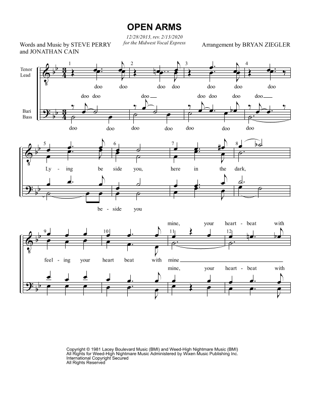 Open Arms (arr. Bryan Ziegler)