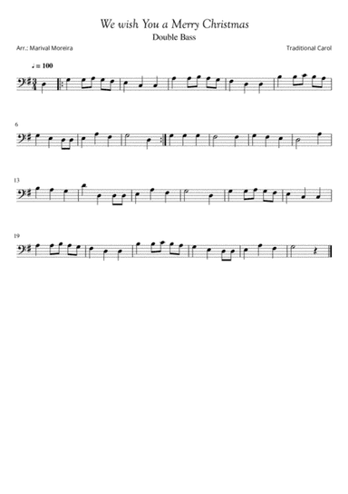 We wish you a Merry Christmas for Double Bass (arr. Marival Moreira)