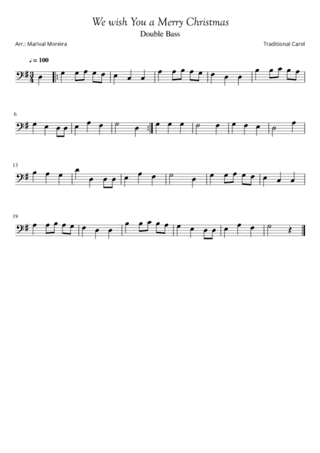 We wish you a Merry Christmas for Double Bass (arr. Marival Moreira)