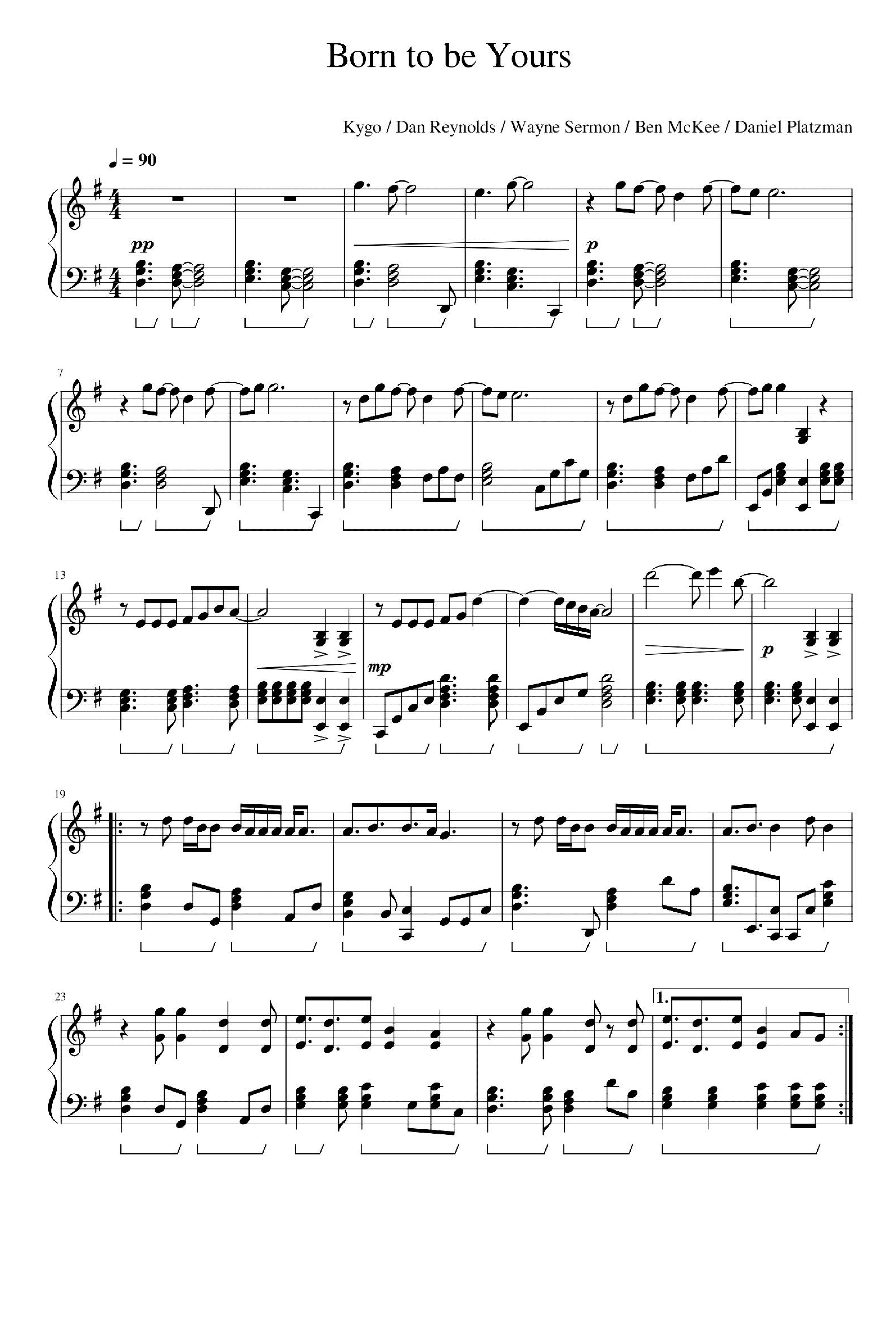 Born To Be Yours (arr. Imagine Dragons)