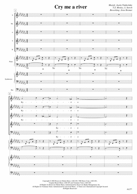 Cry Me A River (arr. Jetse Bremer)