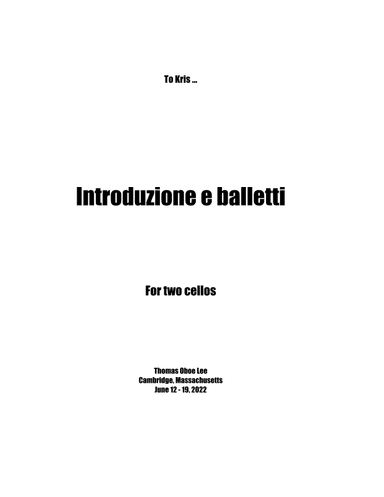 Introduzione e balletti  (2022)