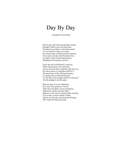 Day By Day (arr. Jesse Boyd)