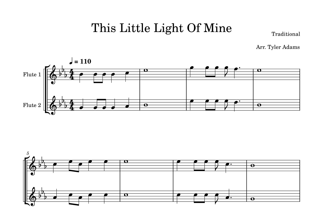 This Little Light Of Mine (Easy Flute Duet) (arr. Tyler Adams)