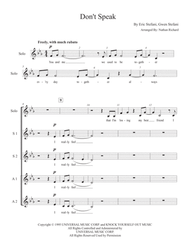 Don't Speak (arr. Nathan Richard)