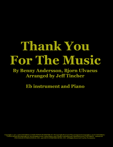 Thank You For The Music (arr. Jeff Tincher)