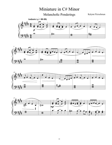 Miniature in C# Minor: Melancholic Ponderings