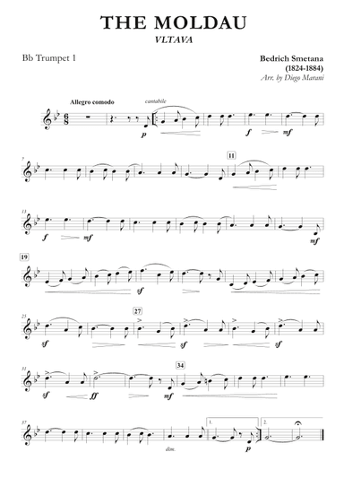 The Moldau for Two Trumpets and Piano (arr. Diego Marani)