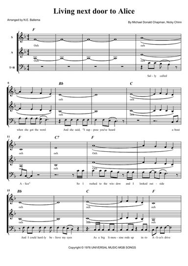 Living Next Door To Alice (arr. N.E. Ballema)