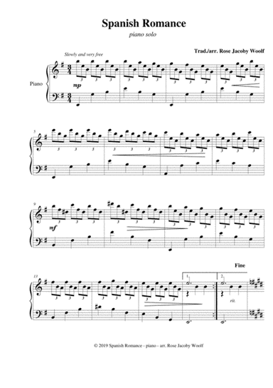 Spanish Romance - piano solo