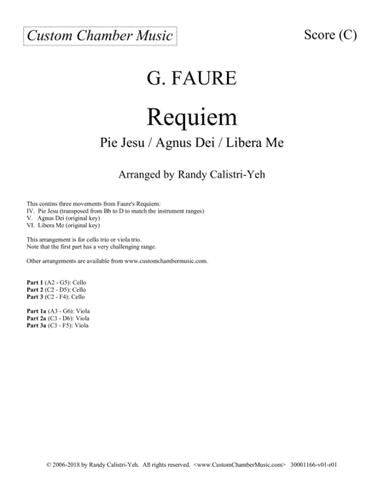 Faure Requiem (cello trio or viola trio) (arr. Randy Calistri-Yeh)
