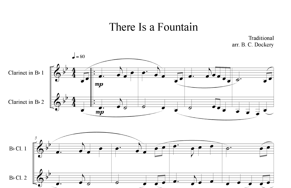 There is a Fountain (Clarinet Duet) (arr. B. C. Dockery)