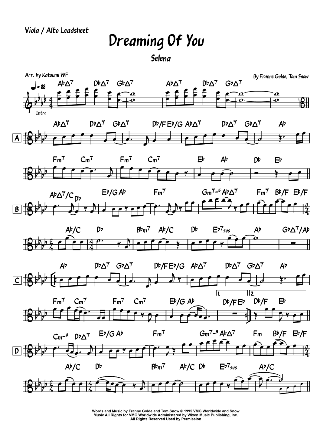 Dreaming Of You (arr. Katsumi WF)
