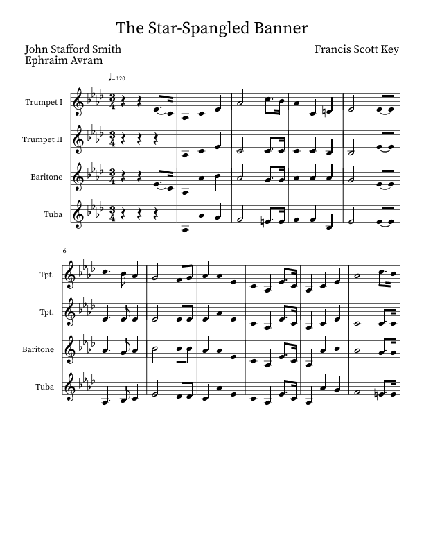 The Star-Spangled Banner (Brass Quartet)