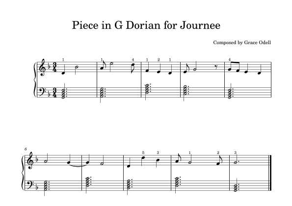 Piece in G Dorian for Journee