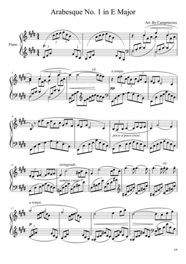 Arabesque 1st Movement in E Major (arr. camprinxinx)