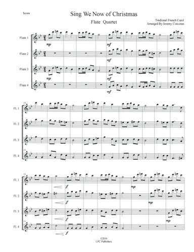 Sing We Now of Christmas for Flute Quartet (arr. Jeremy Corcoran)
