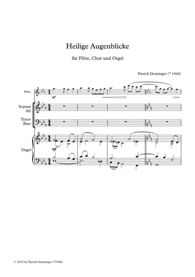 Heilige Augenblicke (Holy moments) für Chor (SATB) u. Orgel