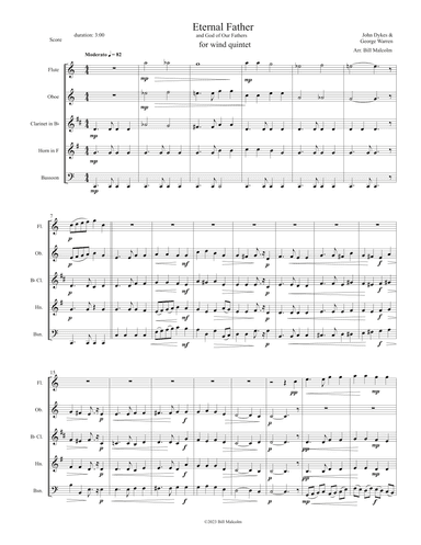 Eternal Father for wind quintet (arr. Bill Malcolm)