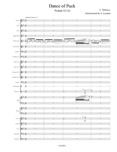 C. Debussy -The Complete Preludes, Prelude #11 (I), "Dance of Puck ", Orchestrated by A. Leytush