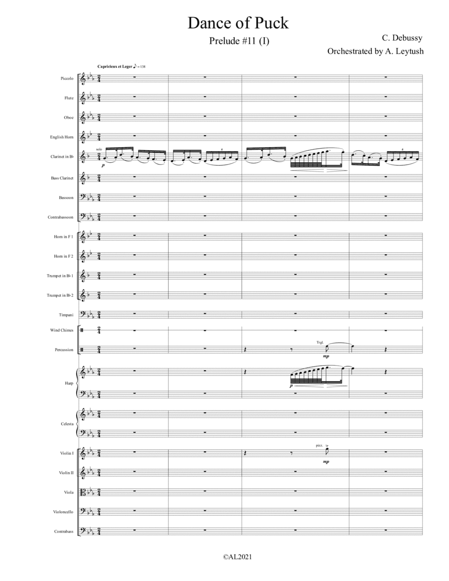 C. Debussy -The Complete Preludes, Prelude #11 (I), "Dance of Puck ", Orchestrated by A. Leytush