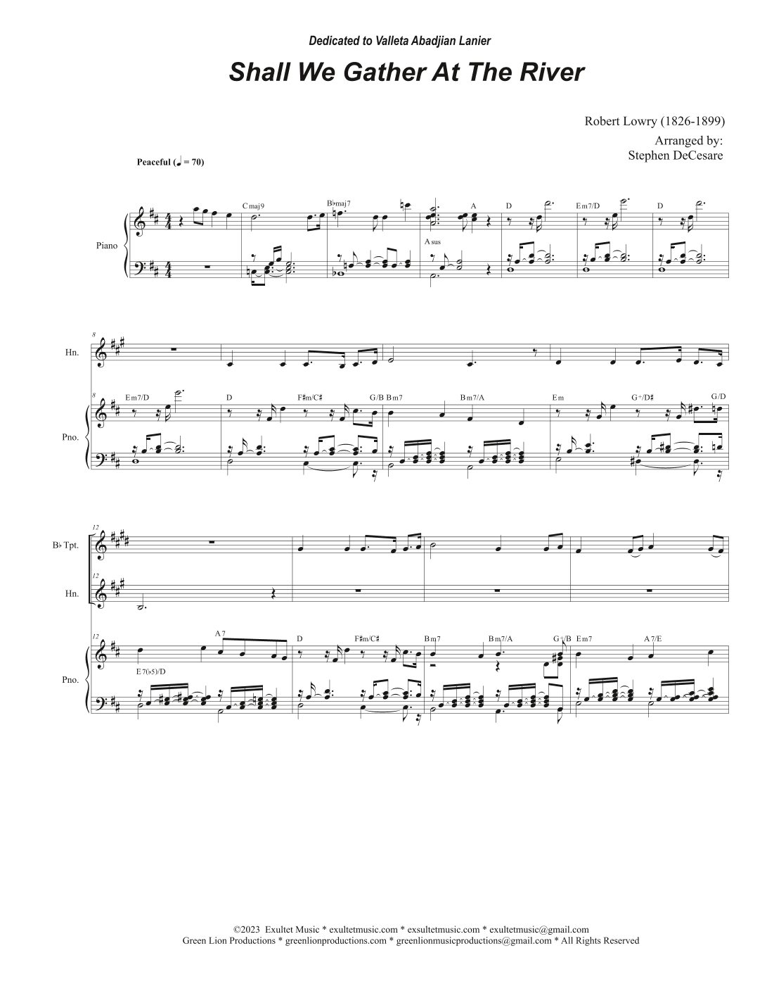 Shall We Gather At The River (Duet for Bb-Trumpet and French Horn) (arr. Stephen DeCesare)