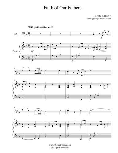 Faith of Our Fathers (Cello-Piano) (arr. Marty Parks)