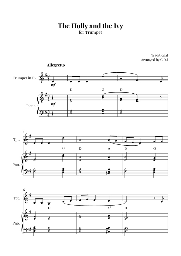 The Holly and the Ivy (arr. GDJ)