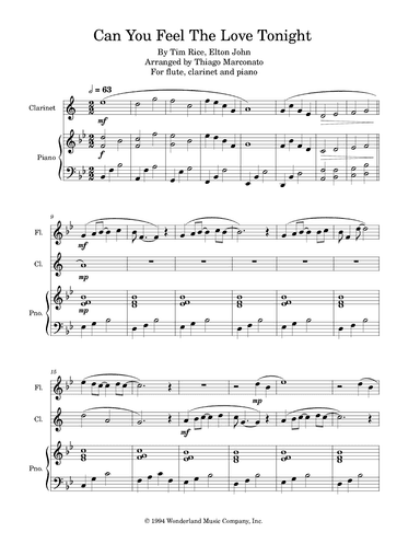 Can You Feel The Love Tonight (arr. Thiago Marconato)