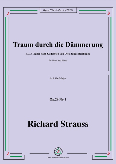 Richard Strauss-Traum durch die Dämmerung,in A flat Major (arr. OSM Press)