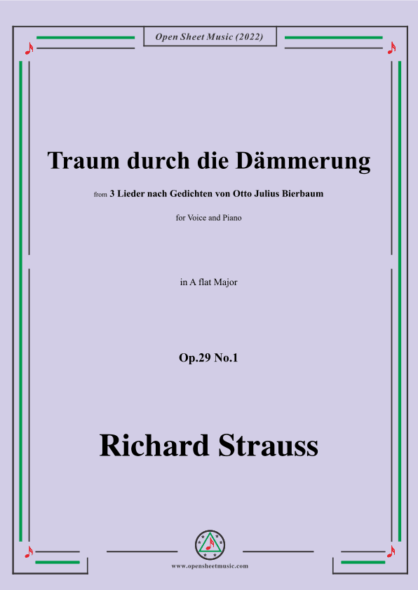 Richard Strauss-Traum durch die Dämmerung,in A flat Major (arr. OSM Press)