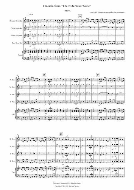 Fantasia from "The Nutcracker Suite" March for Recorder Quartet (arr. David Burndrett)
