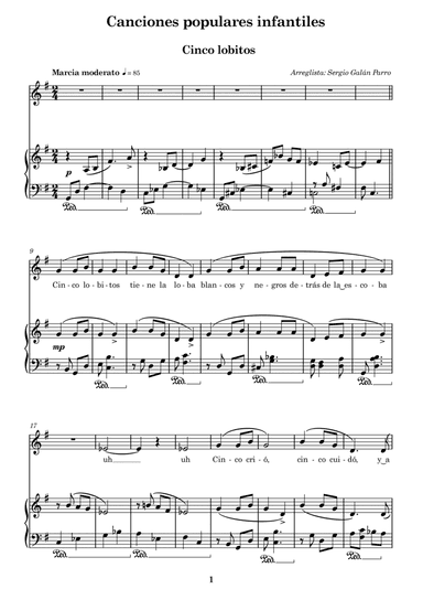 Cinco lobitos (arr. Sergio Galan Parro)